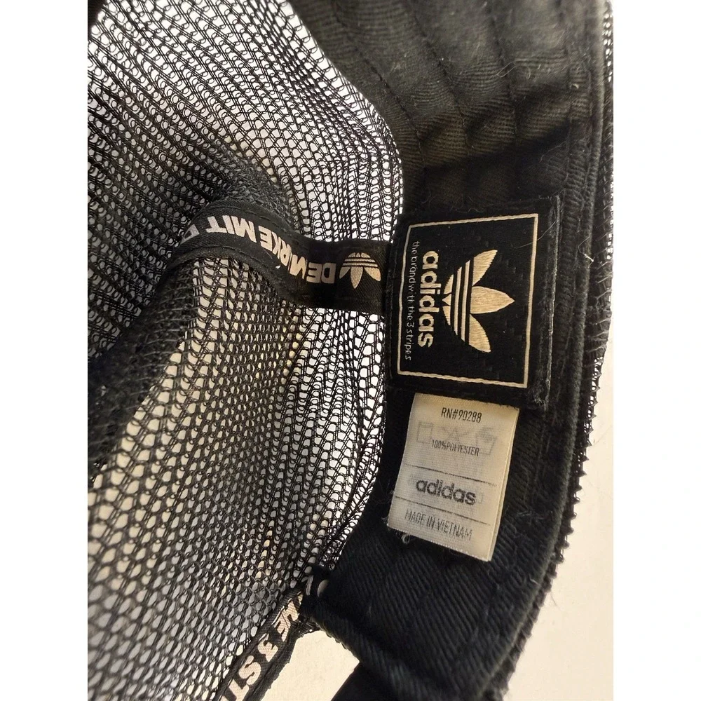 adidas Originals Dispatch Trucker Hat Black Mesh Snapback Cap Y2K